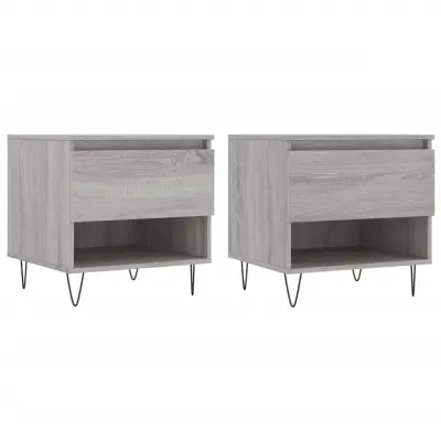 vidaXL Klubska mizica 2 kosa siva sonoma 50x46x50 cm inženirski les