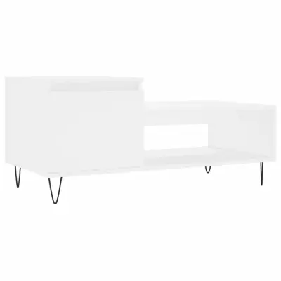 vidaXL Klubska mizica Bela 100x50x45 cm inženirski les