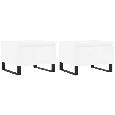 vidaXL Klubska mizica 2 kosa bela 50x46x35 cm inženirski les