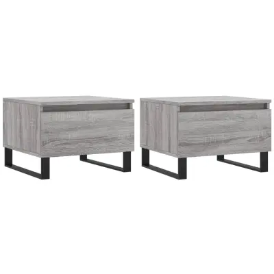 vidaXL Klubska mizica 2 kosa siva sonoma 50x46x35 cm inženirski les