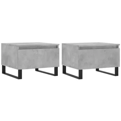 vidaXL Klubska mizica 2 kosa betonsko siva 50x46x35 cm inženirski les
