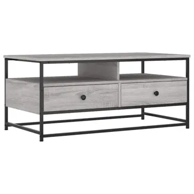 vidaXL Klubska mizica siva sonoma 100x51x45 cm inženirski les