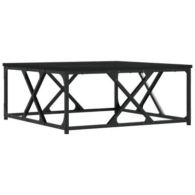 vidaXL Klubska mizica črna 70x70x30 cm inženirski les