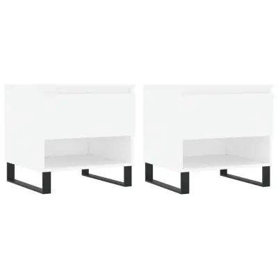 vidaXL Klubska mizica 2 kosa bela 50x46x50 cm inženirski les