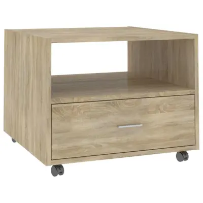 vidaXL Klubska mizica sonoma hrast 55x55x40 cm inženirski les