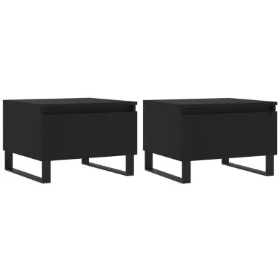 vidaXL Klubska mizica 2 kosa črna 50x46x35 cm inženirski les
