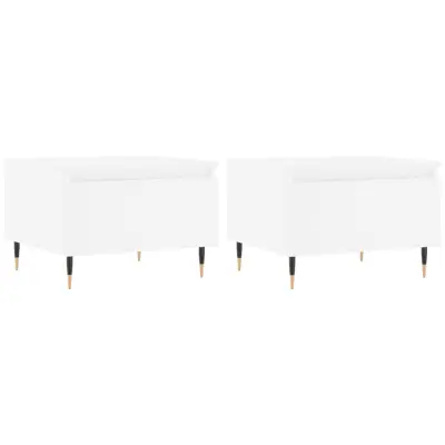 vidaXL Klubska mizica 2 kosa bela 50x46x35 cm inženirski les
