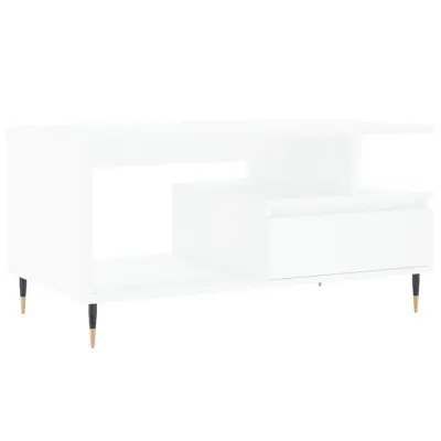 vidaXL Klubska mizica bela 90x49x45 inženirski les