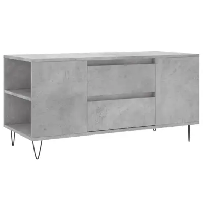 vidaXL Klubska mizica betonsko siva 102x44,5x50 cm inženirski les