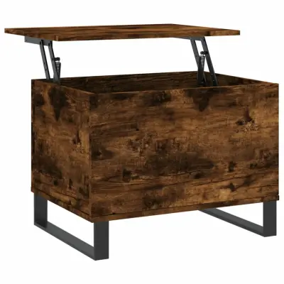 vidaXL Klubska mizica dimljeni hrast 60x44,5x45 cm inženirski les