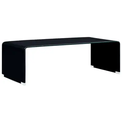 vidaXL Klubska mizica črna 98x45x31 cm kaljeno steklo