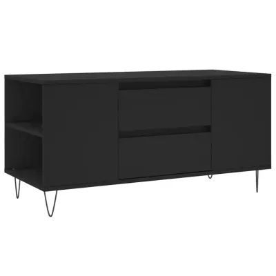 vidaXL Klubska mizica črna 102x44,5x50 cm inženirski les