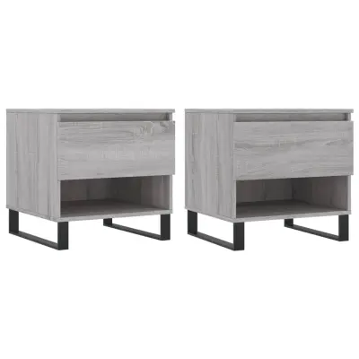 vidaXL Klubska mizica 2 kosa siva sonoma 50x46x50 cm inženirski les