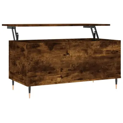 vidaXL Klubska mizica dimljeni hrast 90x44,5x45 cm inženirski les
