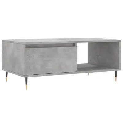 vidaXL Klubska mizica betonsko siva 90x50x36,5 cm inženirski les