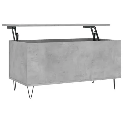 vidaXL Klubska mizica betonsko siva 90x44,5x45 cm inženirski les