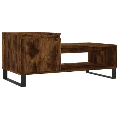 vidaXL Klubska mizica dimljeni hrast 100x50x45 cm inženirski les