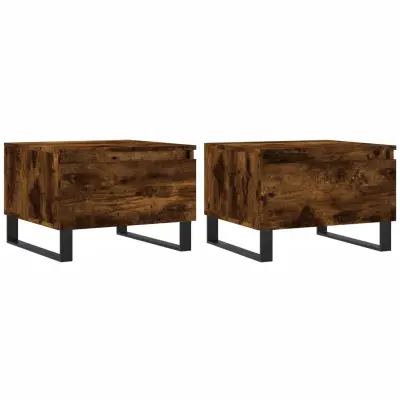 vidaXL Klubska mizica 2 kosa dimljeni hrast 50x46x35 cm inženirski les