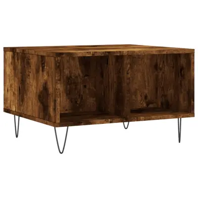 vidaXL Klubska mizica dimljeni hrast 60x50x36,5 cm inženirski les