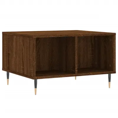 vidaXL Klubska mizica rjav hrast 60x50x36,5 cm inženirski les