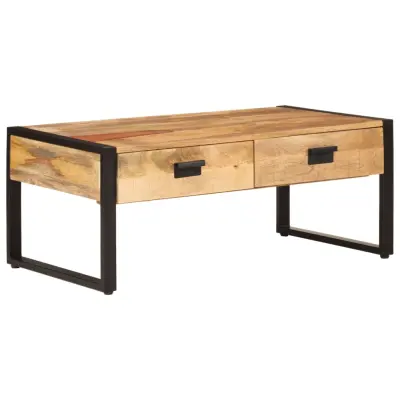 vidaXL Klubska mizica 100x54x40 cm trden mangov les in železo