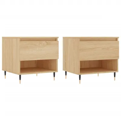 vidaXL Klubska mizica 2 kosa sonoma hrast 50x46x50 cm inženirski les