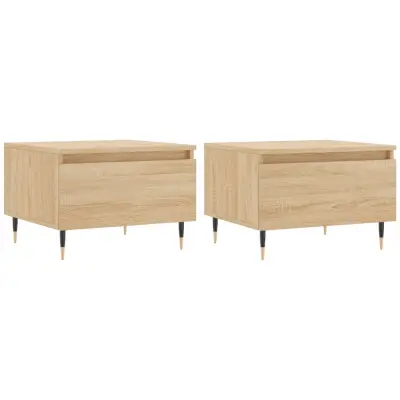 vidaXL Klubska mizica 2 kosa sonoma hrast 50x46x35 cm inženirski les