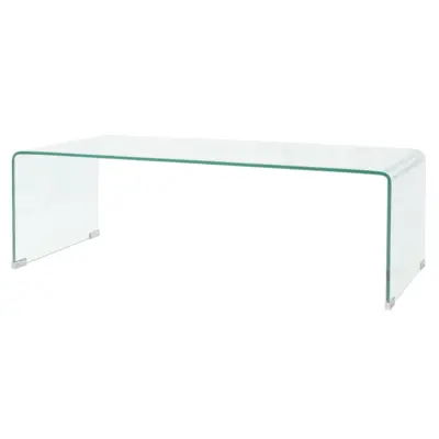 vidaXL Klubska mizica iz kaljenega stekla 98x45x30 cm prozorna