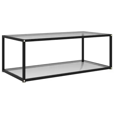 vidaXL Klubska mizica prozorna 100x50x35 cm kaljeno steklo