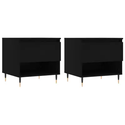 vidaXL Klubska mizica 2 kosa črna 50x46x50 cm inženirski les