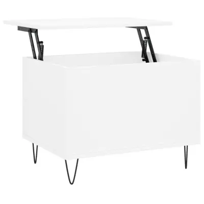 vidaXL Klubska mizica bela 60x44,5x45 cm inženirski les