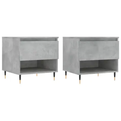 vidaXL Klubska mizica 2 kosa betonsko siva 50x46x50 cm inženirski les