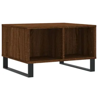 vidaXL Klubska mizica rjav hrast 60x50x36,5 cm inženirski les
