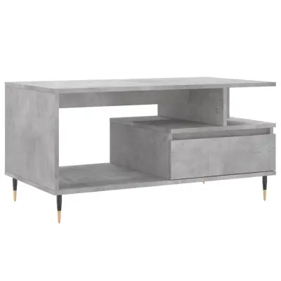 vidaXL Klubska mizica betonsko siva 90x49x45 cm inženirski les