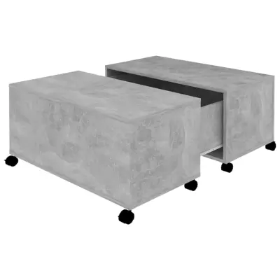 vidaXL Klubska mizica betonsko siva 75x75x38 cm iverna plošča