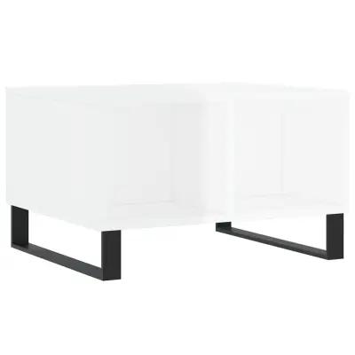 vidaXL Klubska mizica visok sijaj bela 60x50x36,5 cm inženirski les