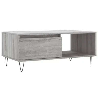 vidaXL Klubska mizica siva sonoma 90x50x36,5 cm inženirski les