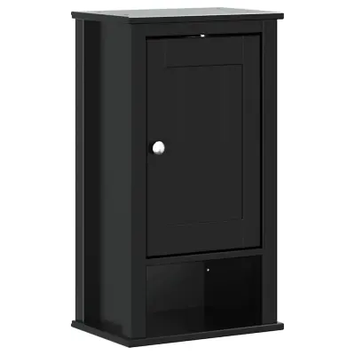 vidaXL Kopalniška stenska omarica BERG črna 40x27x71,5 cm borovina