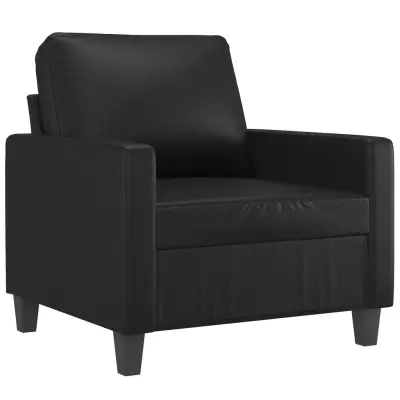 vidaXL Fotelj črn 60 cm umetno usnje