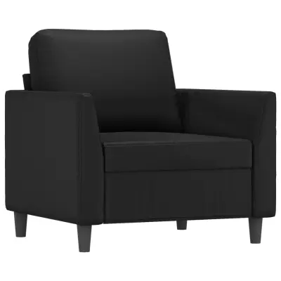 vidaXL Fotelj črn 60 cm umetno usnje
