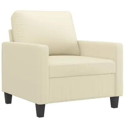 vidaXL Fotelj krem 60 cm umetno usnje