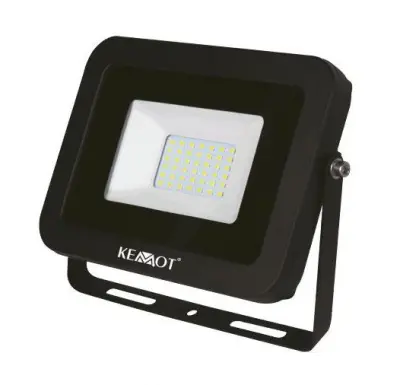 Reflektor LED KEMOT zelo tanek, 30W/2700Lm, 4000K, IP65, črni