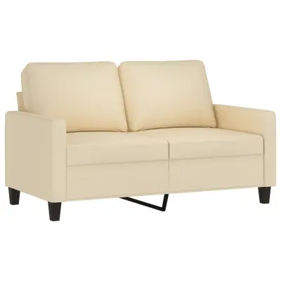 vidaXL Kavč dvosed krem 120 cm blago