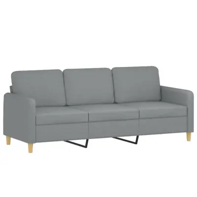 vidaXL Kavč trosed svetlo siv 180 cm blago