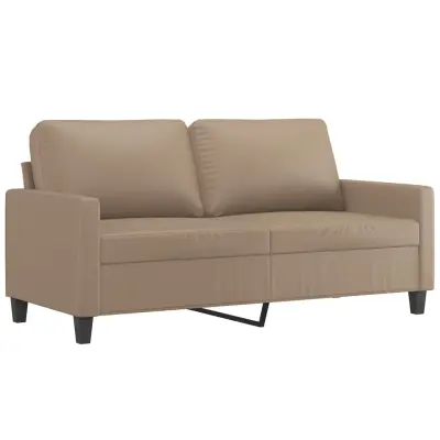 vidaXL Dvosed kapučino barve 140 cm umetno usnje