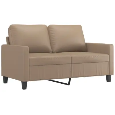 vidaXL Dvosed kapučino barve 120 cm umetno usnje