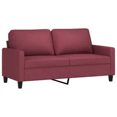 vidaXL Kavč dvosed vinsko rdeč 140 cm blago