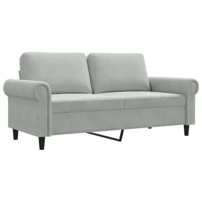 vidaXL Dvosed svetlo siv 140 cm žamet
