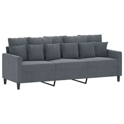 vidaXL Trosed temno siv 180 cm žamet