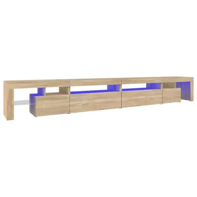 vidaXL TV omarica z LED lučkami sonoma hrast 290x36,5x40 cm